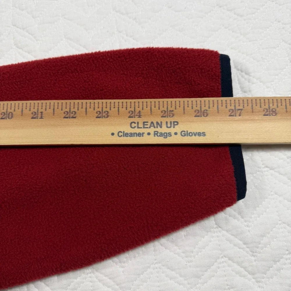 Lands End Mens Red Navy Colorblock Fleece Pullover Snap Neck Jacket‎ X Large NWT